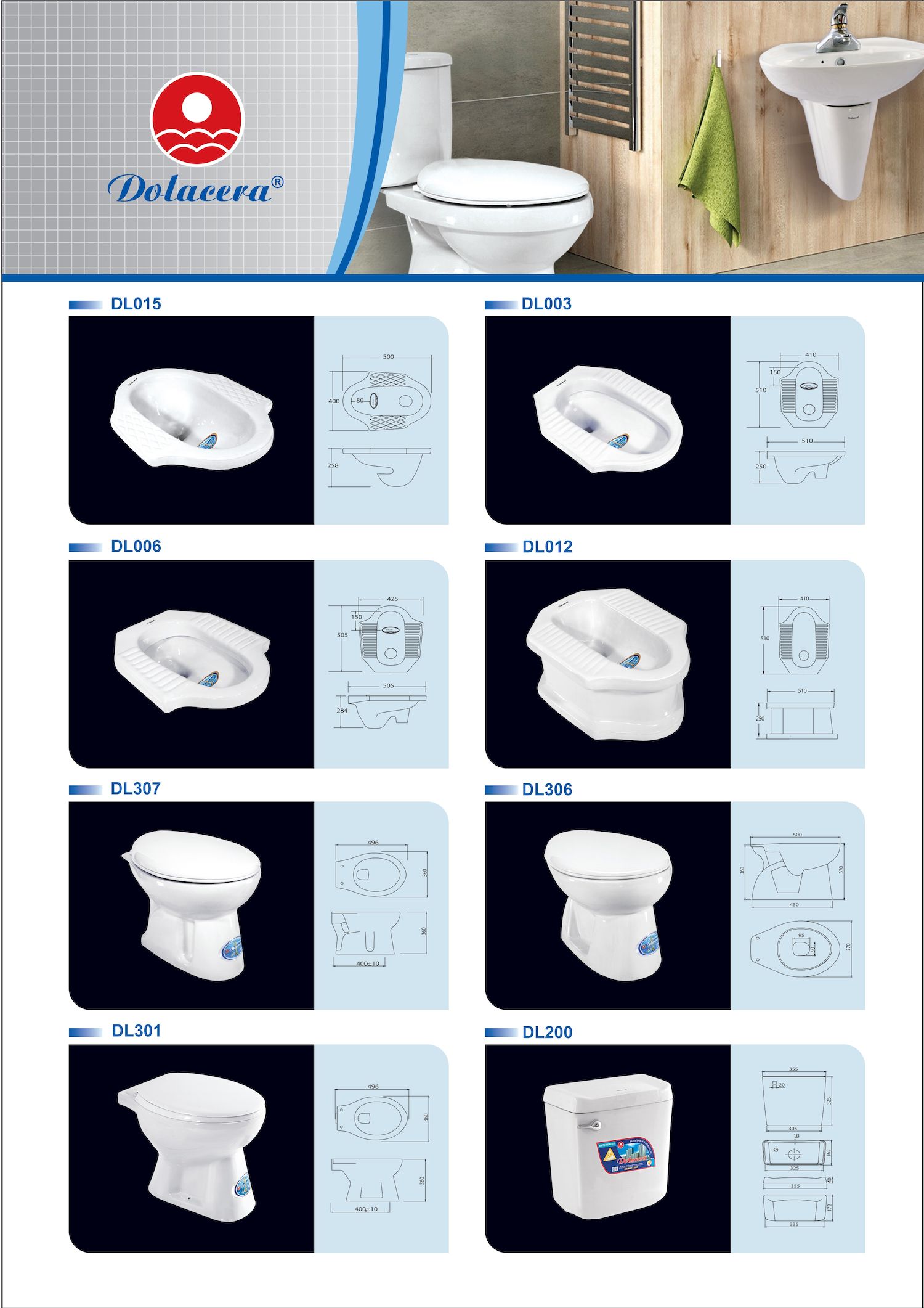 Thiết bị vệ sinh DOLACERA Catalogue và Bảng giá mới nhất